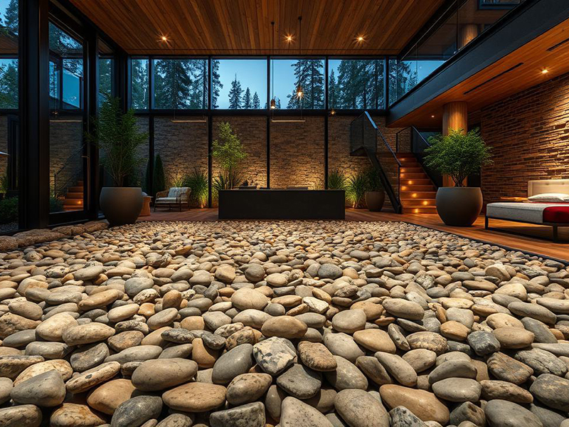 Галька в современном интерьере